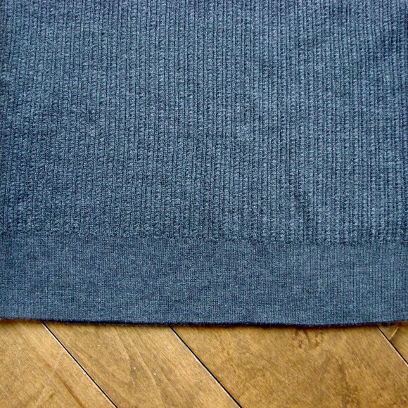 Wool Dark Gray Sweater Dress Turtleneck Sleeveless Ribbed Fine Merino Wool Small - Picture 7 of 10